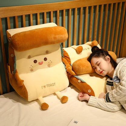 Soft Cute Bread Shaped Back Pillow
