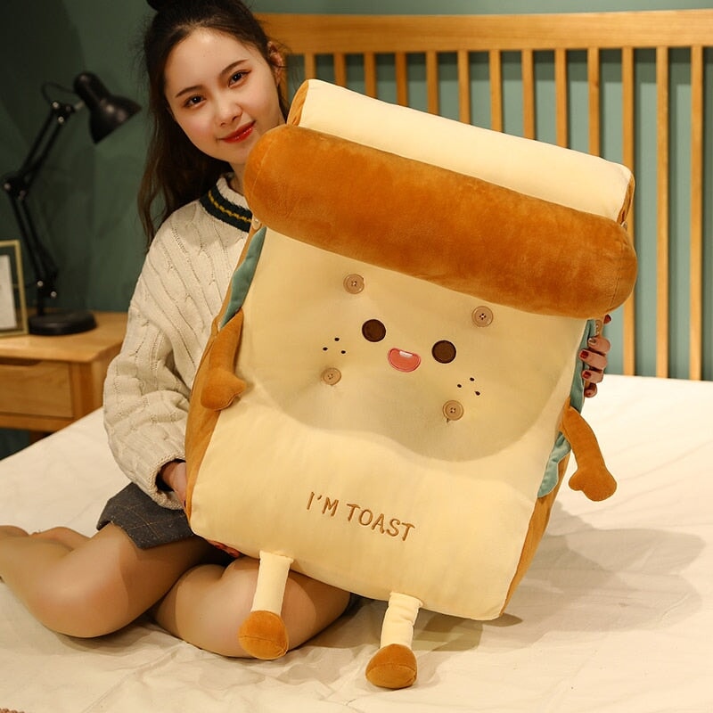Soft Cute Bread Shaped Back Pillow