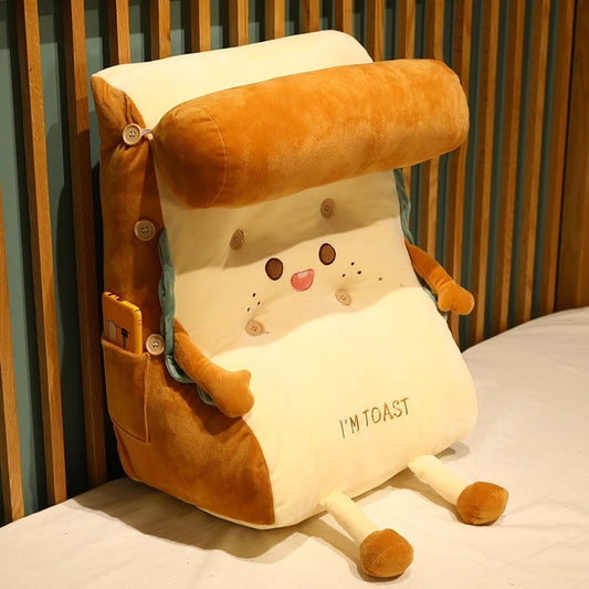 Soft Cute Bread Shaped Back Pillow - Fesara