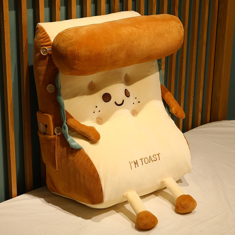 Soft Cute Bread Shaped Back Pillow
