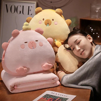 Cute Capybara Soft Plush Toy Pillow Set