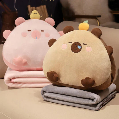 Cute Capybara Soft Plush Toy Pillow Set