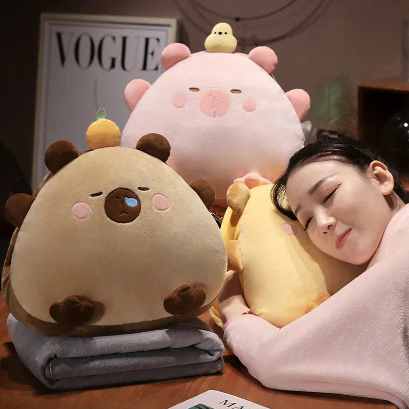 Cute Capybara Soft Plush Toy Pillow Set