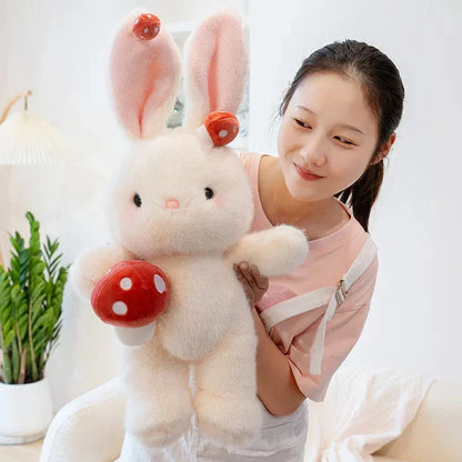 Cute White Bunny Mushroom Soft Toy