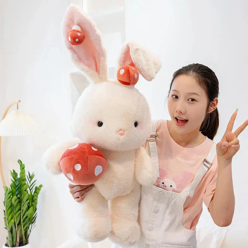 Cute White Bunny Mushroom Soft Toy