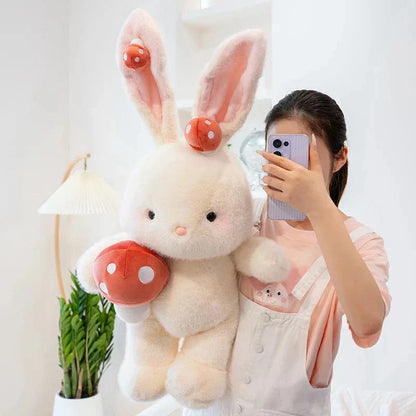 Cute White Bunny Mushroom Soft Toy