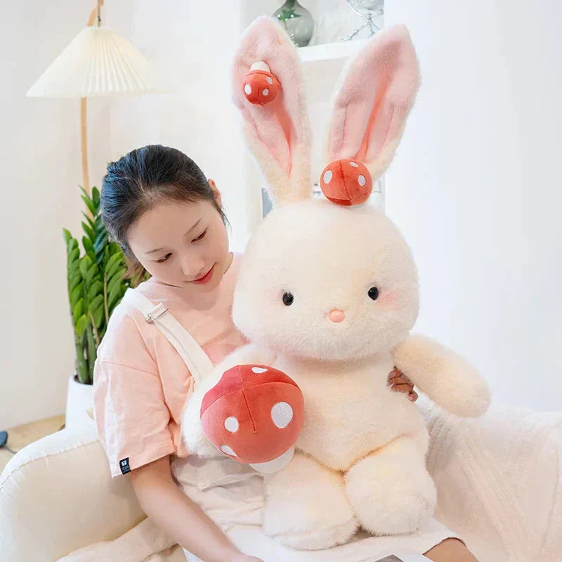 Cute White Bunny Mushroom Soft Toy - Fesara