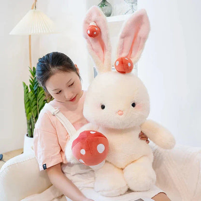 Cute White Bunny Mushroom Soft Toy - Fesara