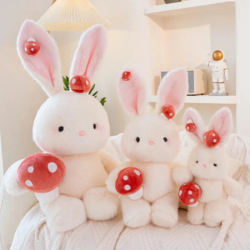 Cute White Bunny Mushroom Soft Toy