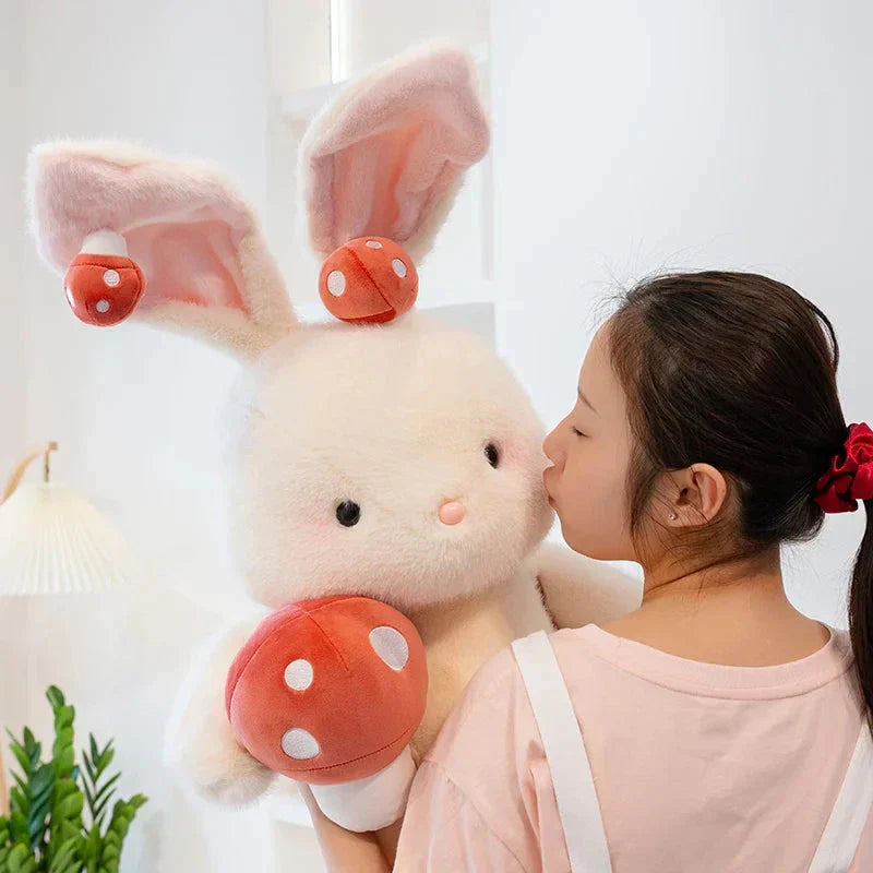 Cute White Bunny Mushroom Soft Toy