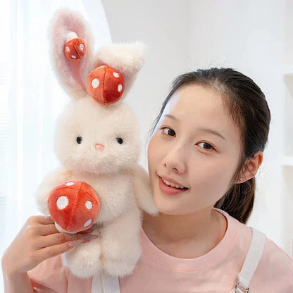 Cute White Bunny Mushroom Soft Toy