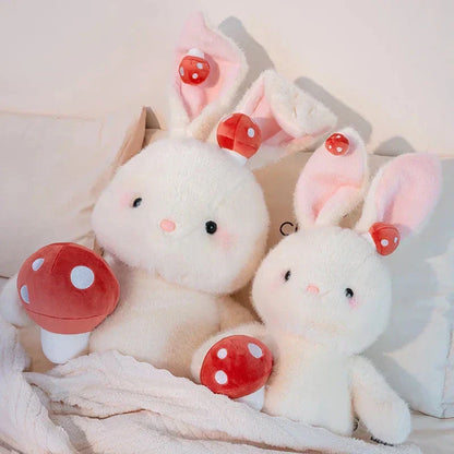 Cute White Bunny Mushroom Soft Toy