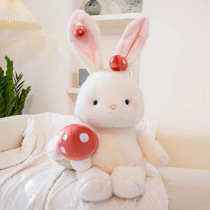 Cute White Bunny Mushroom Soft Toy