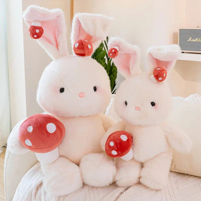 Cute White Bunny Mushroom Soft Toy