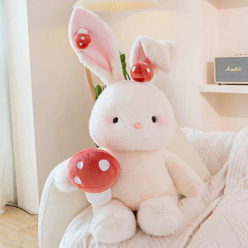 Cute White Bunny Mushroom Soft Toy