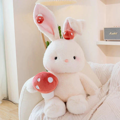 Cute White Bunny Mushroom Soft Toy