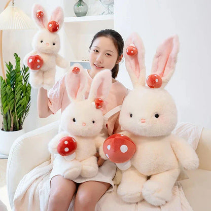 Cute White Bunny Mushroom Soft Toy