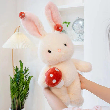 Cute White Bunny Mushroom Soft Toy