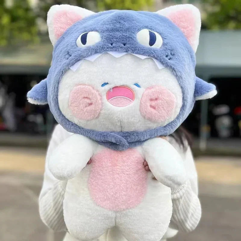 Cute White Kitty Shark Beanie Toy