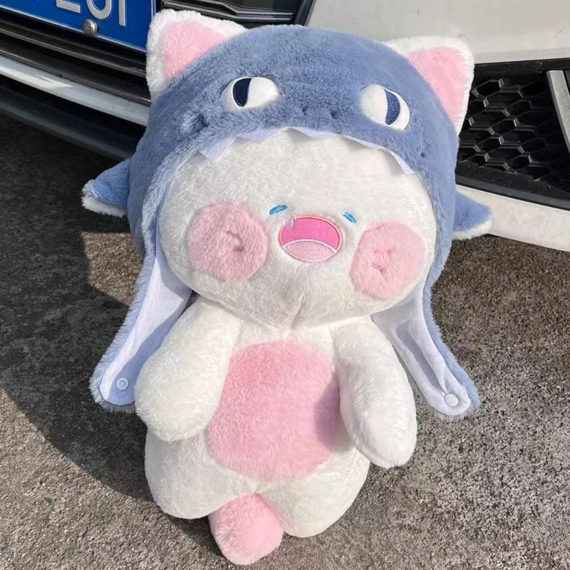 Cute White Kitty Shark Beanie Toy