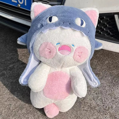 Cute White Kitty Shark Beanie Toy