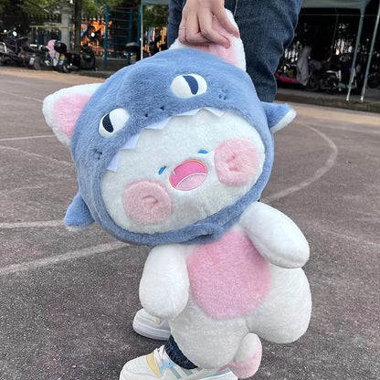 Cute White Kitty Shark Beanie Toy