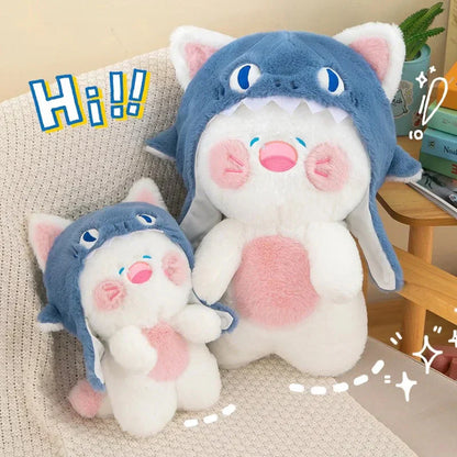 Cute White Kitty Shark Beanie Toy