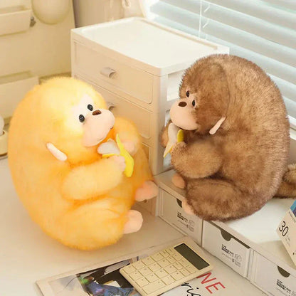 Cute Brown Monkey Soft Toy with Banana