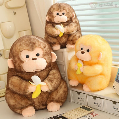 Cute Brown Monkey Soft Toy with Banana