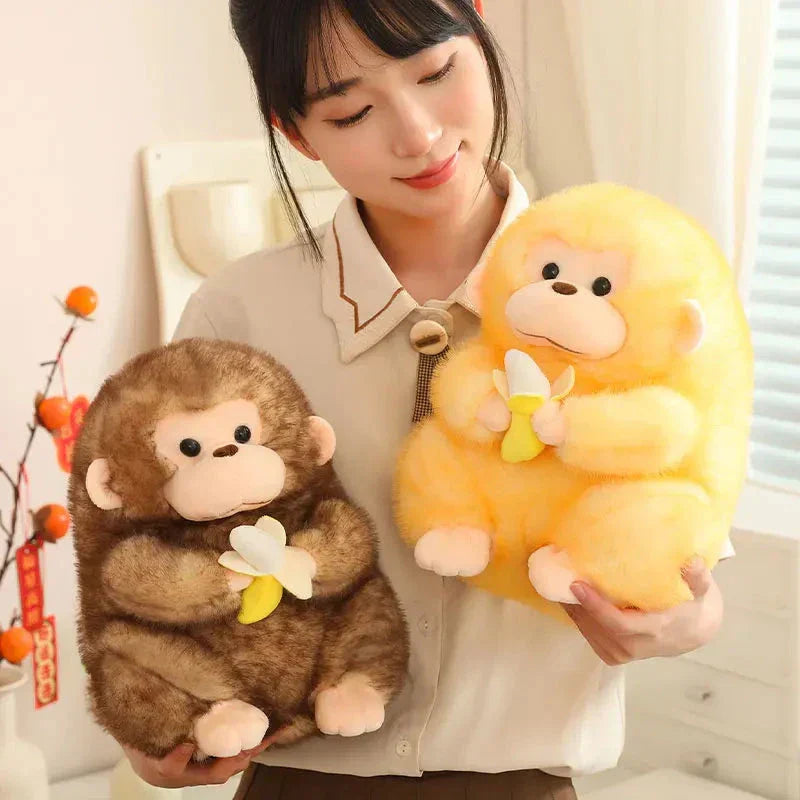 Cute Brown Monkey Soft Toy with Banana