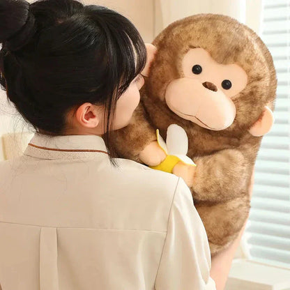 Cute Brown Monkey Soft Toy with Banana