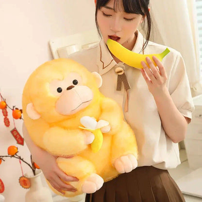 Cute Brown Monkey Soft Toy with Banana