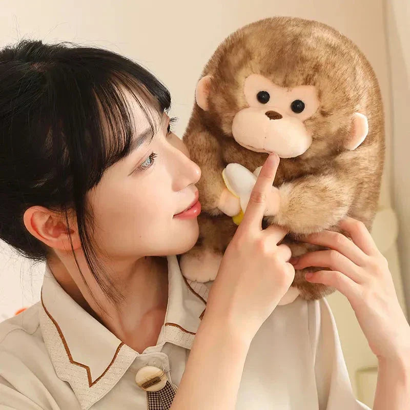Cute Brown Monkey Soft Toy with Banana