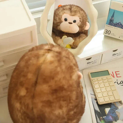 Cute Brown Monkey Soft Toy with Banana