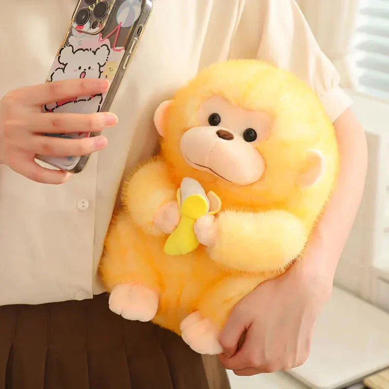 Cute Brown Monkey Soft Toy with Banana