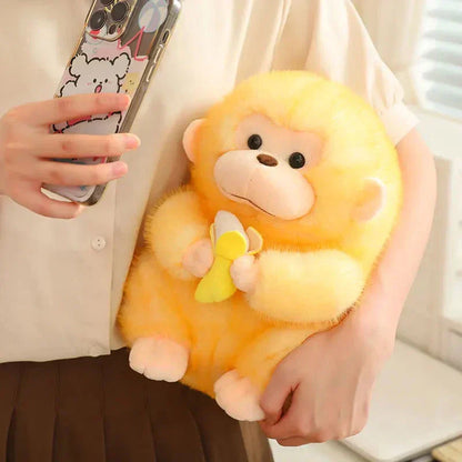 Cute Brown Monkey Soft Toy with Banana