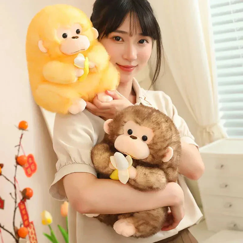 Cute Brown Monkey Soft Toy with Banana
