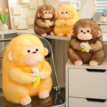 Cute Brown Monkey Soft Toy with Banana