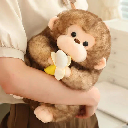 Cute Brown Monkey Soft Toy with Banana