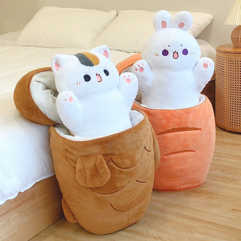 Cute Big Cartoon Fish Bone Plush Toy Set