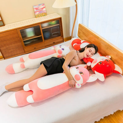 Soft Pink Cherry Blossom Fox Plush Toy - Fesara