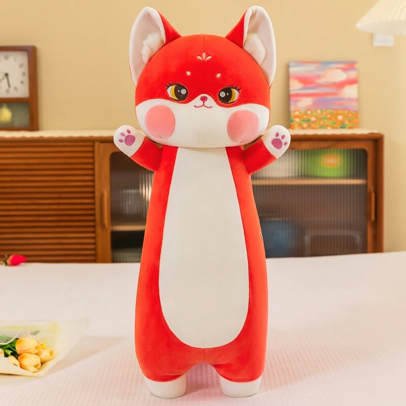 Soft Pink Cherry Blossom Fox Plush Toy
