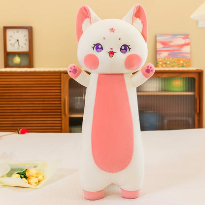 Soft Pink Cherry Blossom Fox Plush Toy