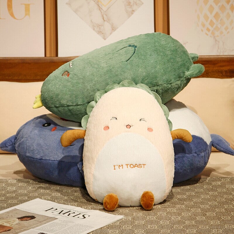 Cute Fluffy Pancake Plush Toy Set