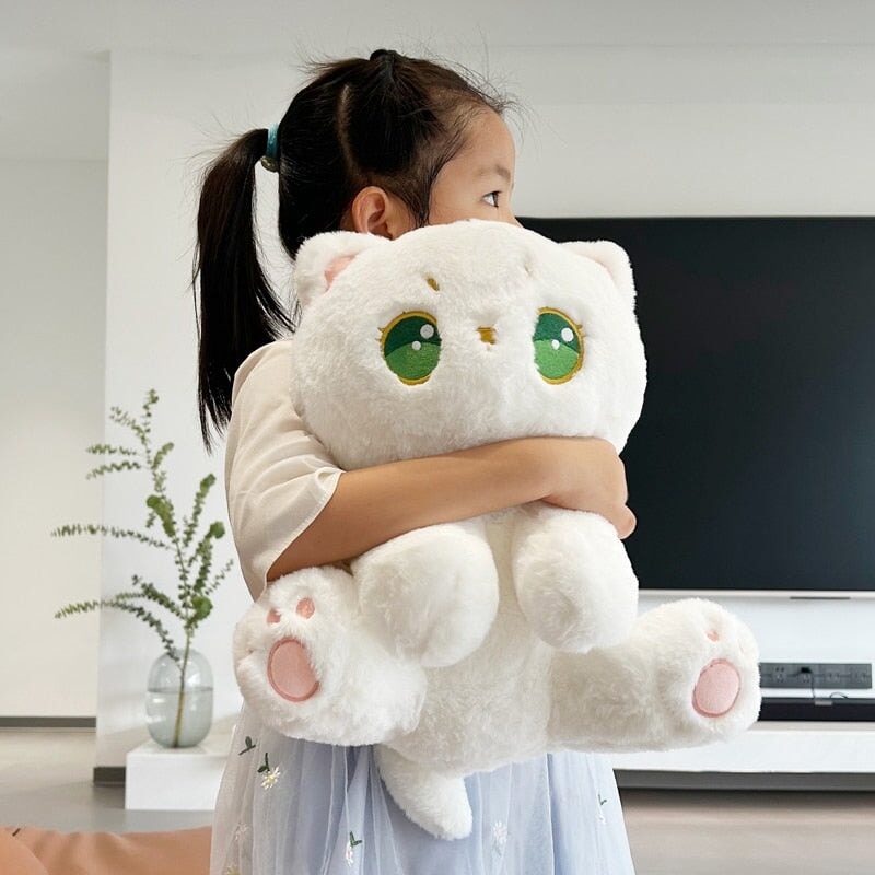Soft Cuddly White Kitten Plush Toy