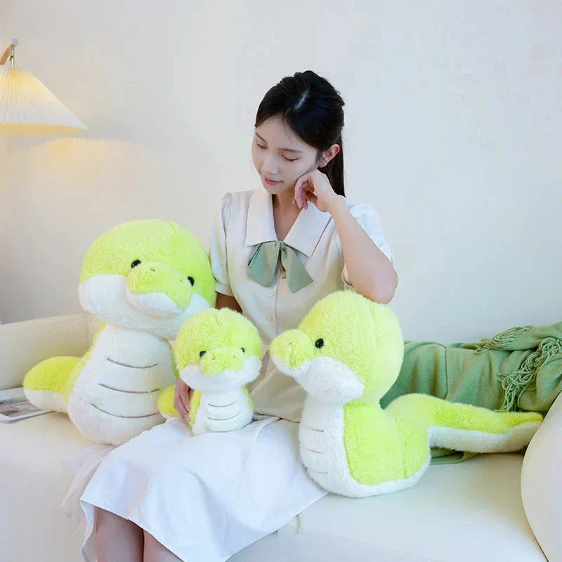 Colorful Green Plush Snake Toy
