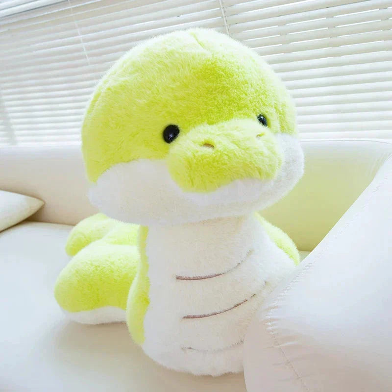 Colorful Green Plush Snake Toy