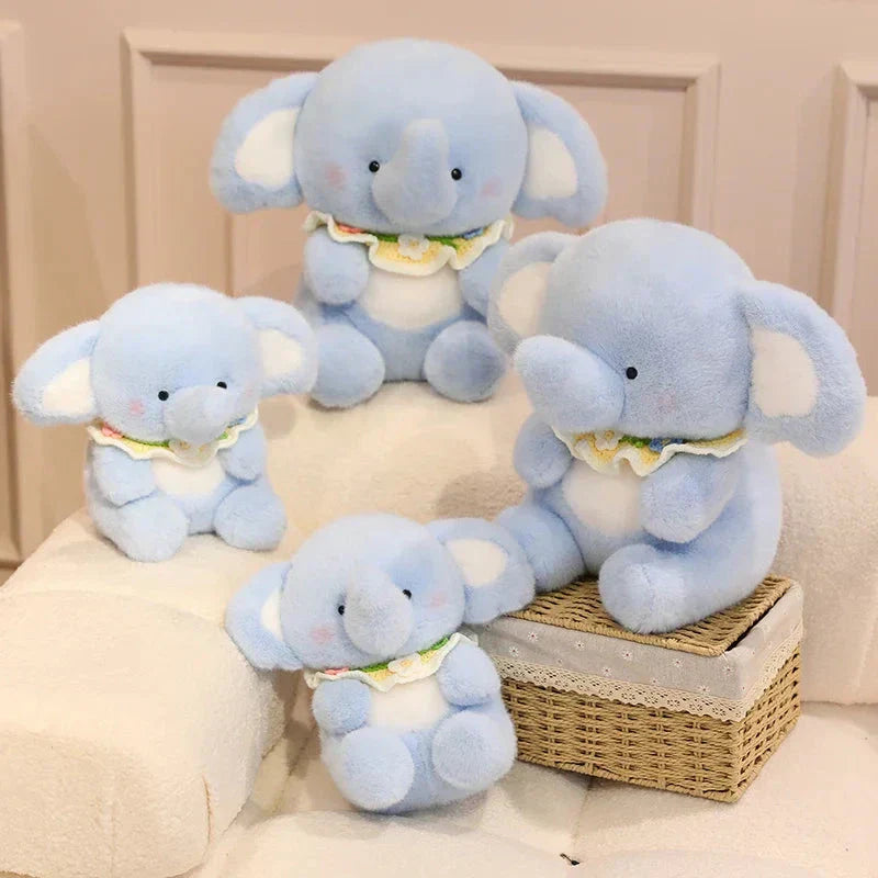 Cuddly Soft Blue Elephant Stuffed Animal