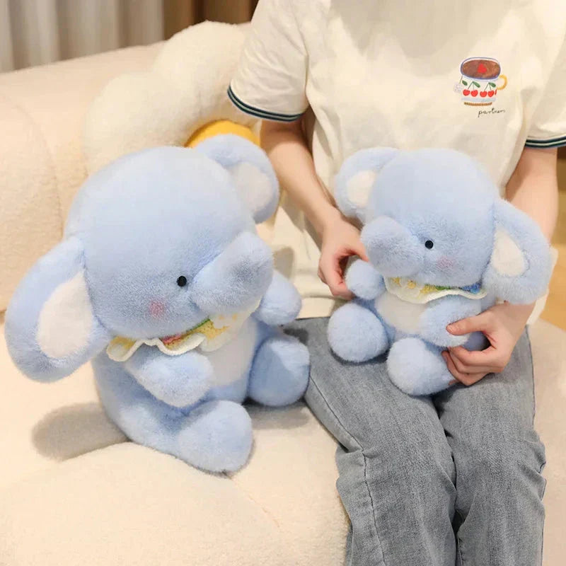 Cuddly Soft Blue Elephant Stuffed Animal
