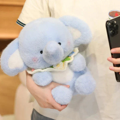 Cuddly Soft Blue Elephant Stuffed Animal